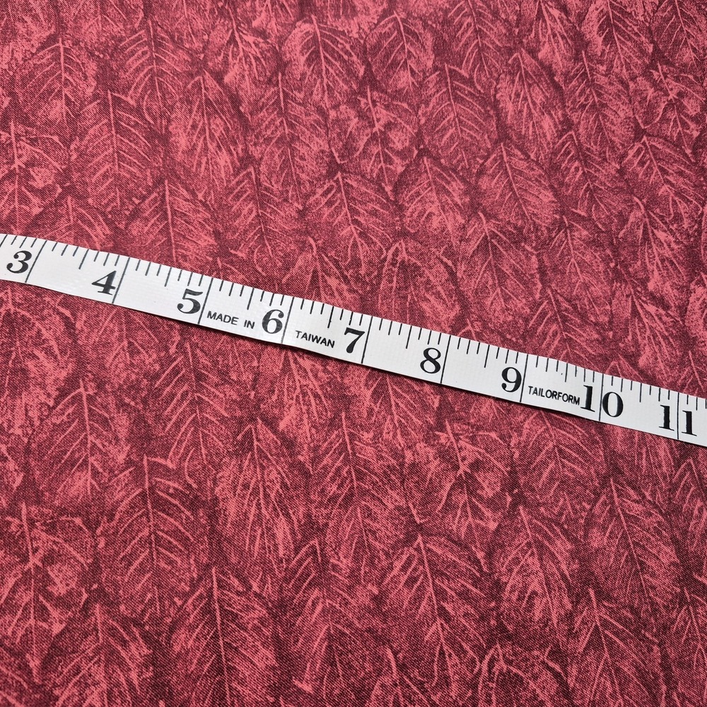Leaves Earth Tones Seasons Cotton Fabric Tonal Oxblood Blender 2 Yards - Picture 5 of 5